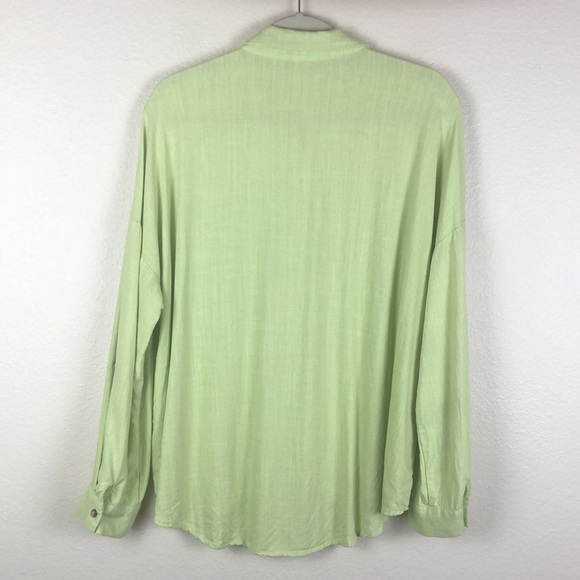 Day to Day by Blu Pepper Linen Blend Roll-Up Sleeve Blouse M - Picture 7 of 8